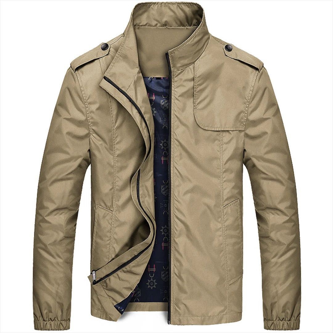 Leichte Sommerjacke für Herren mit Stehkragen und Reißverschluss für Freizeit und Abend – Polyester, atmungsaktiv, M bis 3XL, in 5 Farben