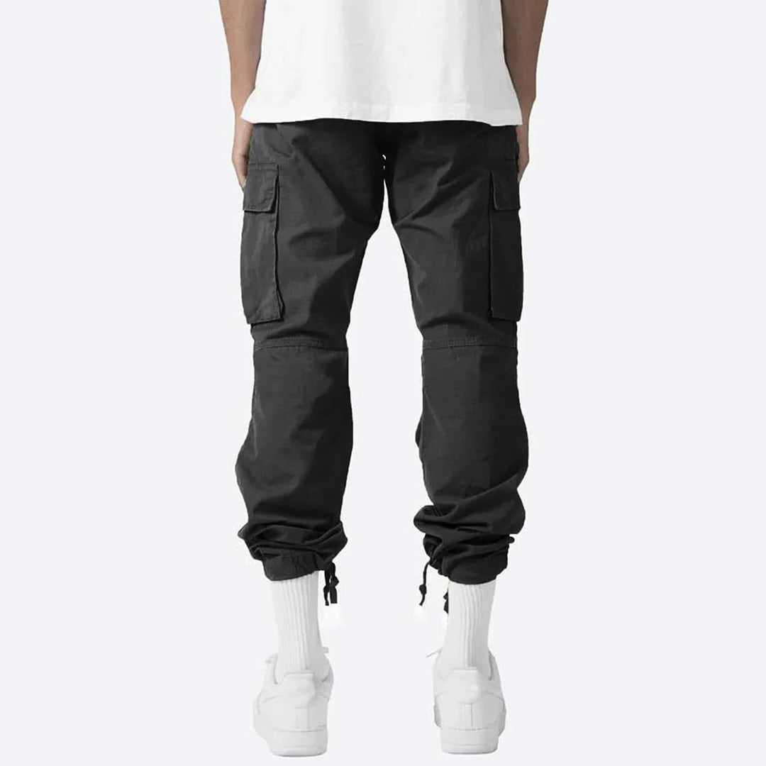 Cargohose für Herren mit Gummibund und Cargotaschen für Freizeit, Büro und Outdoor – Kordelzug, Saum mit Tunnelzug, S bis 5XL, 6 Farben