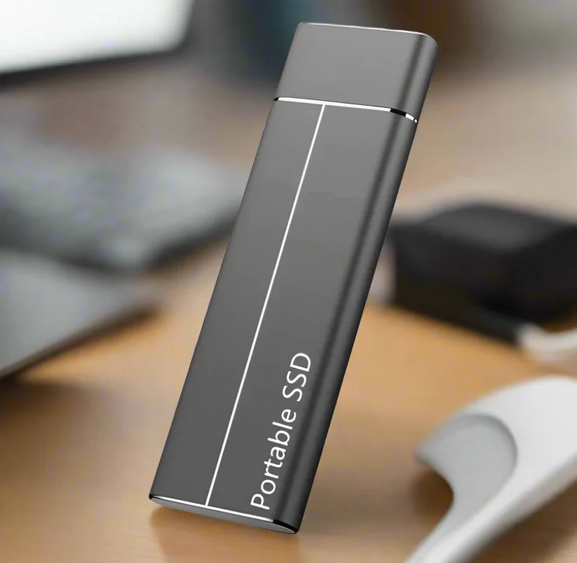 Tragbare externe SSD mit 500 GB im Aluminiumgehäuse für Laptop, PC und Android-Smartphone – USB 3.0 und USB-C, bis 550 MB/s, 5 Farben