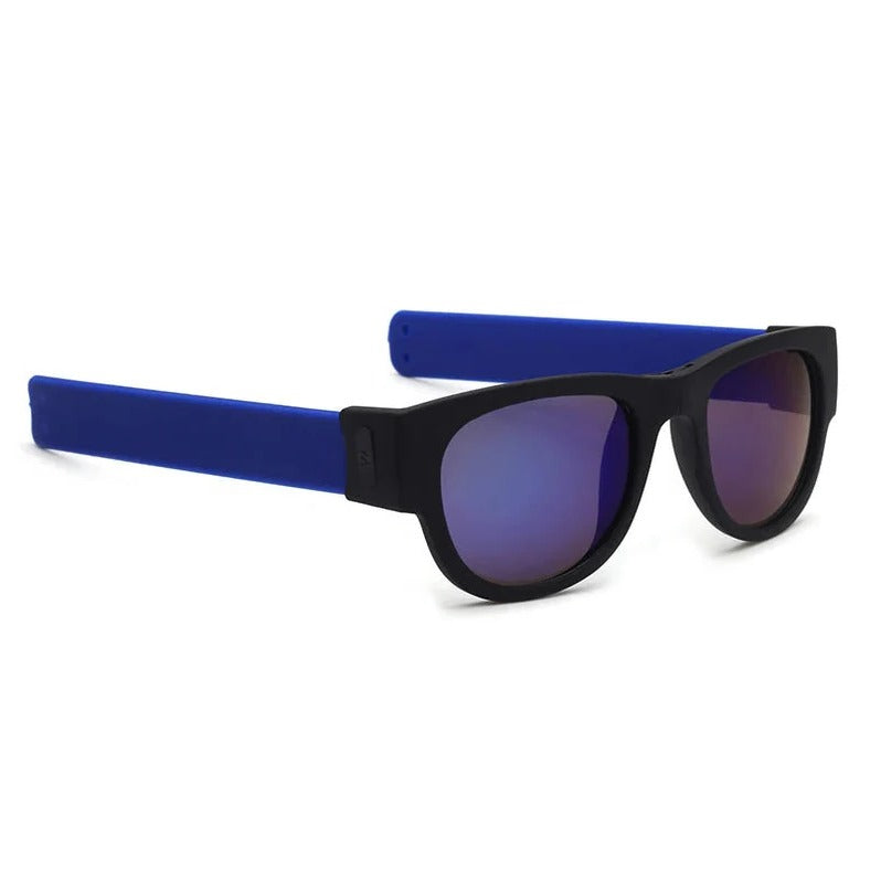 Faltbare Sonnenbrille aus Kunststoff mit Wickelbügeln für Outdoor und unterwegs – 13,5 × 5 cm, polarisiert, verspiegelt oder UV400, 19 Farben