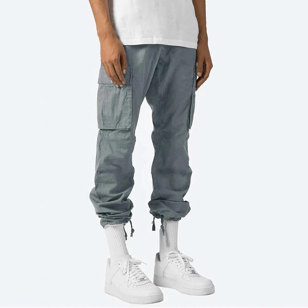 Cargohose für Herren mit Gummibund und Cargotaschen für Freizeit, Büro und Outdoor – Kordelzug, Saum mit Tunnelzug, S bis 5XL, 6 Farben