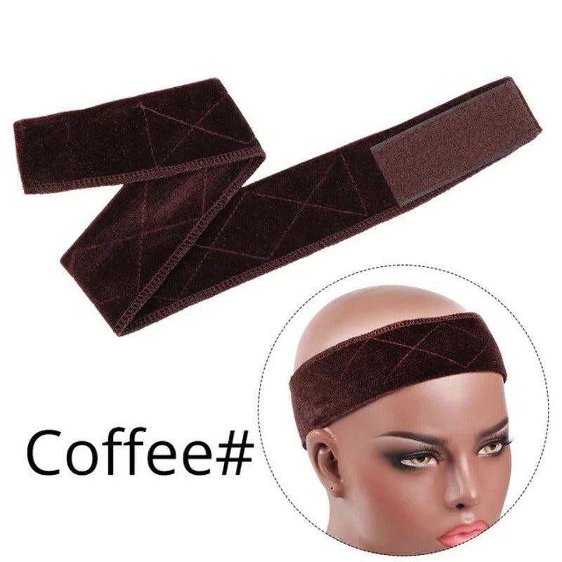 Perücken-Haarband aus Samt für sicheren Halt von Perücken – rutschfest, weich, in Hautfarben, Beige, Schwarz und Kaffeebraun