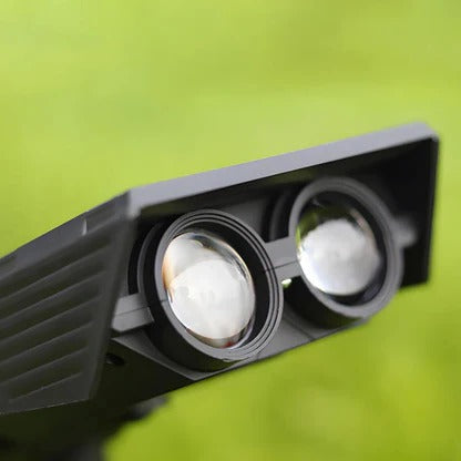 Solar-LED-Strahler mit Zoomlinse für Garten, Rasen und Terrasse – IP65, RGB und Warmweiß 3000 K, bis 12 h Leuchtdauer, Schwarz