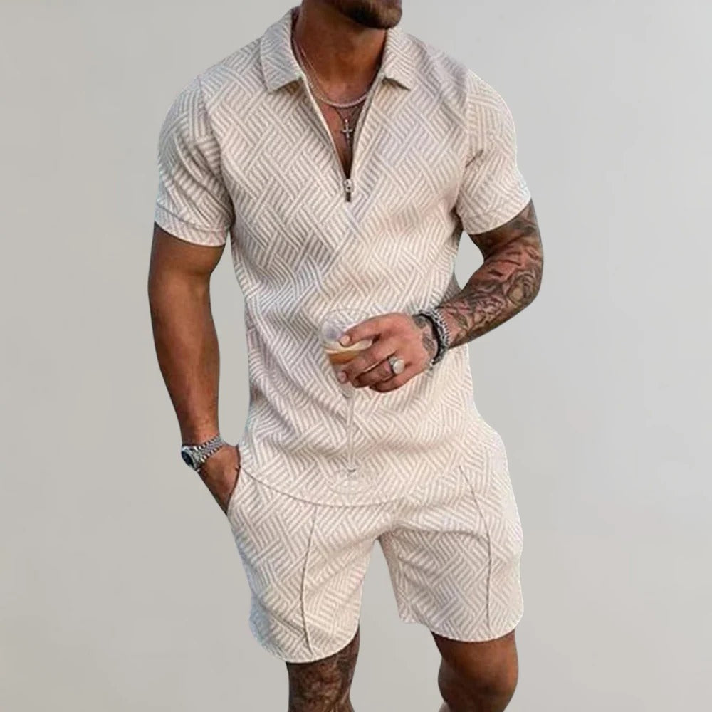 Sommer-Set für Herren aus Poloshirt und Shorts für Strandtage und Freizeit – Polyester, atmungsaktiv, pflegeleicht, S bis 3XL, in 6 Farben