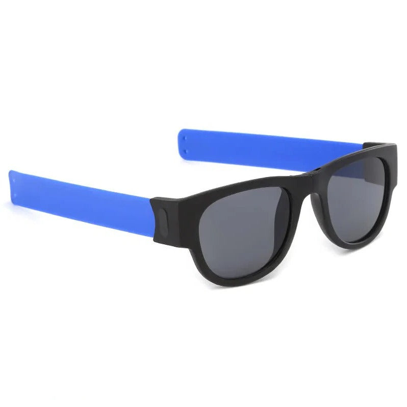 Faltbare Sonnenbrille aus Kunststoff mit Wickelbügeln für Outdoor und unterwegs – 13,5 × 5 cm, polarisiert, verspiegelt oder UV400, 19 Farben