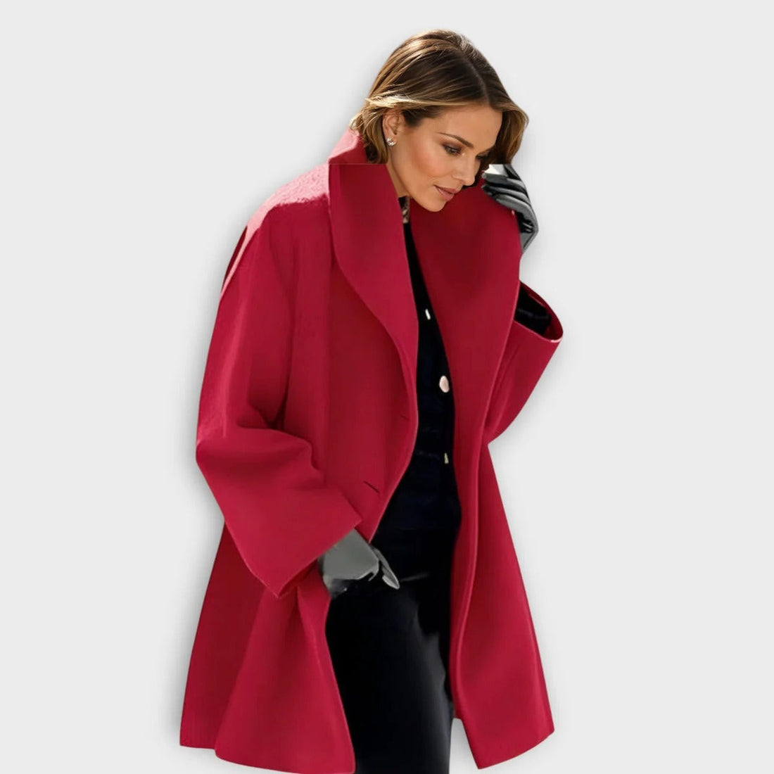 Winddichter Damenmantel aus Wollmischung mit weichem Futter für Alltag, Büro und kühle Tage – zeitloses Design, S bis 5XL, 6 Farben