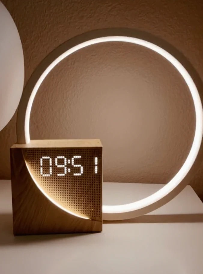 Lichtwecker mit Sonnenaufgangssimulation für Schlafzimmer und Morgenroutine – sanftes Aufwachen mit Licht, Nachttisch