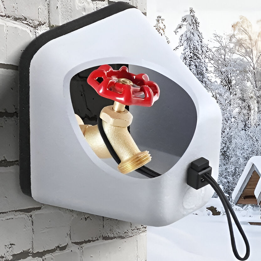 Isolierte Frostschutzhaube für Außenwasserhähne für Garten und Hauswand – 17,8 × 15,2 cm, wasserdicht, mit Riemen, Weiß oder Grau