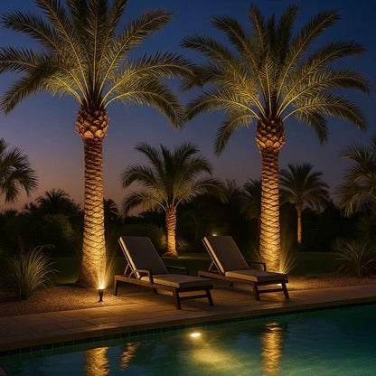 Solar-LED-Strahler mit Zoomlinse für Garten, Rasen und Terrasse – IP65, RGB und Warmweiß 3000 K, bis 12 h Leuchtdauer, Schwarz