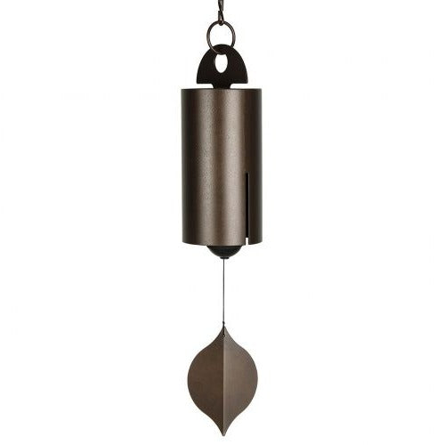 Windglocke mit tiefem, vollem Klang für Garten, Terrasse, Balkon und Eingang – handgefertigt, Stahl mit Sandstruktur, Ø 5 cm, 30 cm lang