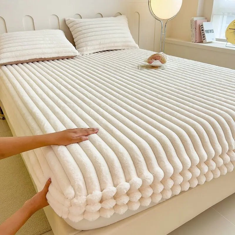 Weiches Spannbettlaken mit Rippstruktur für Matratzen jeder Höhe – 97 × 191 bis 193 × 203 cm, tiefe Taschen, knitterarm, 5 Farben
