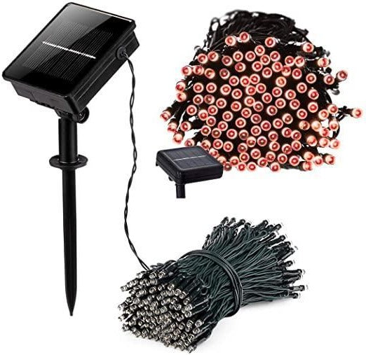 Solar-Lichterkette mit 100 LEDs für Garten, Bäume und Zaun – 17 m lang, schaltet sich bei Dämmerung automatisch ein, ohne Steckdose, 4 Lichtfarben