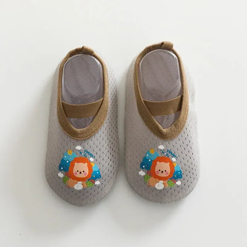Rutschfeste Babyschuhe mit Cartoon-Tiermotiv für die ersten Schritte drinnen – Lauflernschuhe in S bis XL, 7 Motive