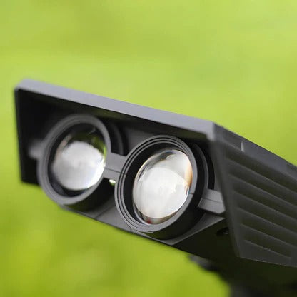 Solar-LED-Strahler mit Zoomlinse für Garten, Rasen und Terrasse – IP65, RGB und Warmweiß 3000 K, bis 12 h Leuchtdauer, Schwarz