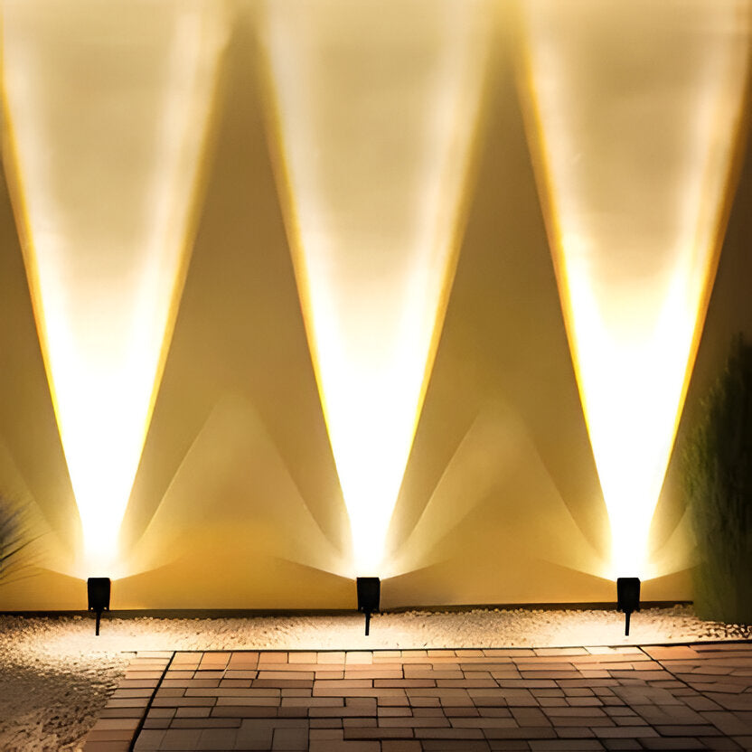 Solar-LED-Strahler mit Zoomlinse für Garten, Rasen und Terrasse – IP65, RGB und Warmweiß 3000 K, bis 12 h Leuchtdauer, Schwarz