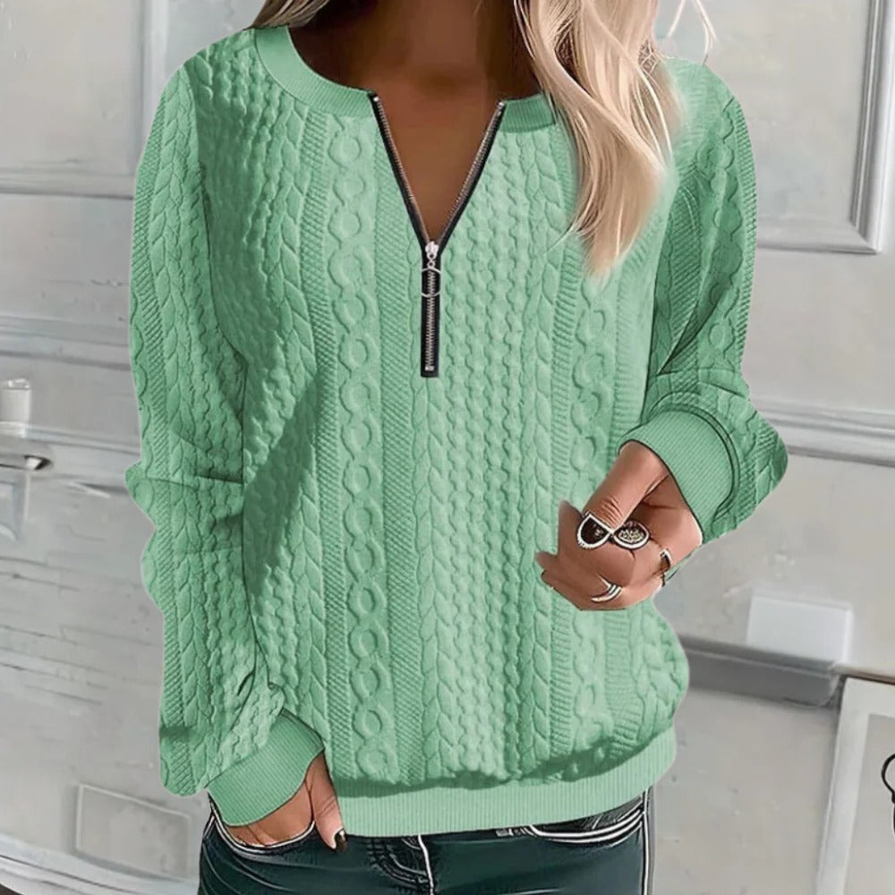 Weicher Strukturpullover für Damen mit lockerer Form für Frühling, Herbst und Winter – bequem, XS bis XL, Grau, Grün, Rosa, Weiß oder Schwarz
