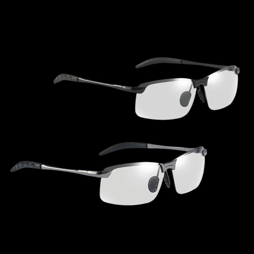 Selbsttönende polarisierte Herren-Sonnenbrille für Outdoor und Alltag – Metallrahmen, Polycarbonat-Gläser, UV400, entspiegelt, Schwarz oder Gunmetal
