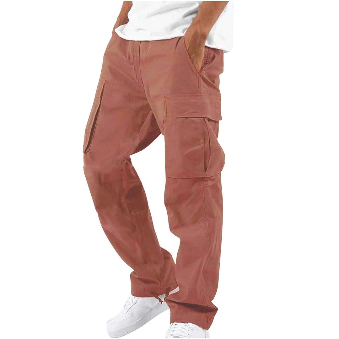 Cargohose für Herren mit Gummibund und Cargotaschen für Freizeit, Büro und Outdoor – Kordelzug, Saum mit Tunnelzug, S bis 5XL, 6 Farben