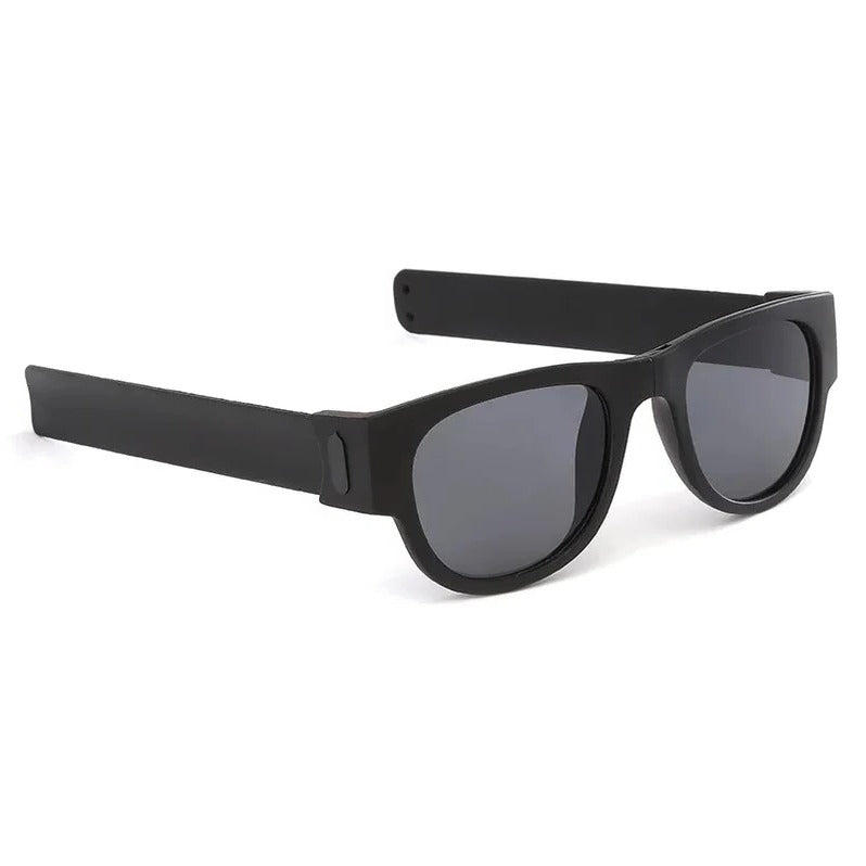 Faltbare Sonnenbrille aus Kunststoff mit Wickelbügeln für Outdoor und unterwegs – 13,5 × 5 cm, polarisiert, verspiegelt oder UV400, 19 Farben