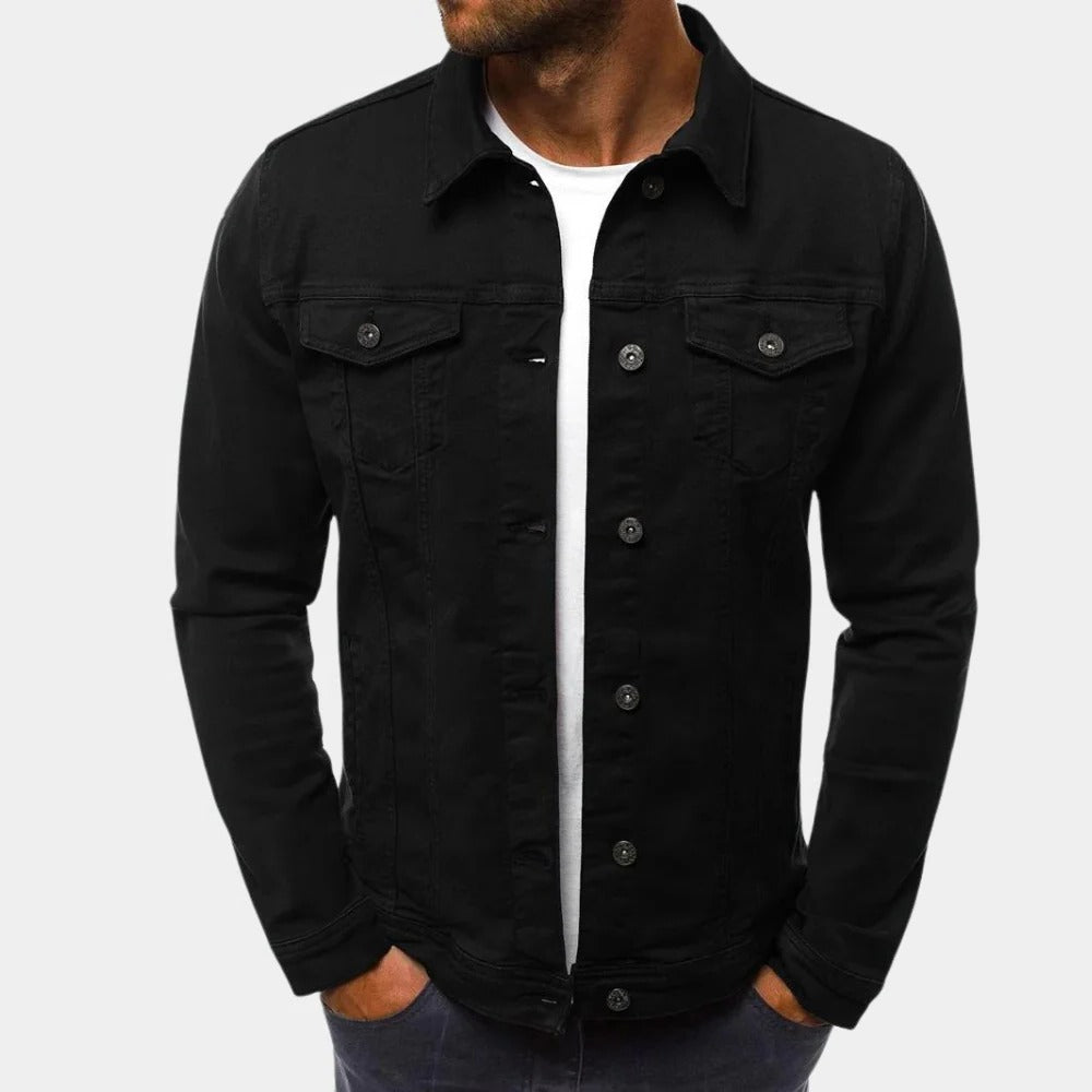Herren-Hemdjacke im Jeansjacken-Stil aus Baumwolle mit zwei Brusttaschen für Arbeit und Freizeit – Hemdkragen, Knopfleiste, S bis XL, in 5 Farben