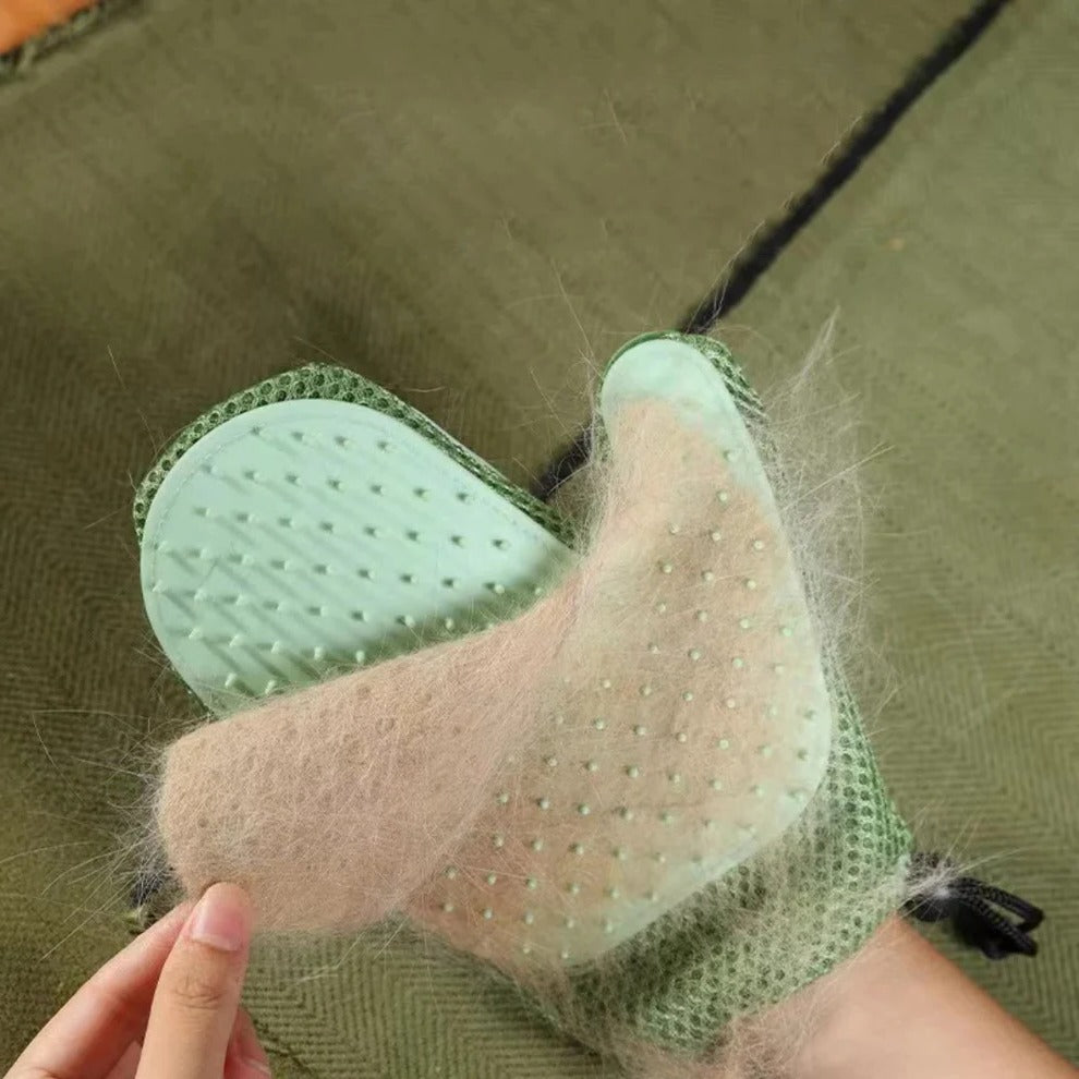 Fellpflege-Handschuh 2-in-1 für Katzen zum Bürsten und Massieren – Gummi und Mesh, ca. 23 × 15 cm, linke oder rechte Hand, in 3 Farben
