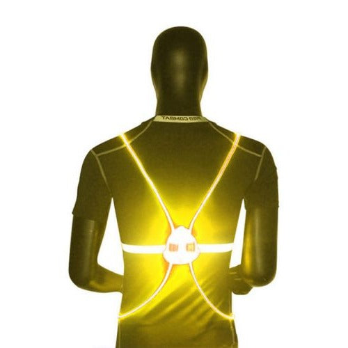 LED-Leuchtweste mit Lichtleitern und Reflexband für Laufen, Radfahren, Hundespaziergang und Camping – 3 Leuchtmodi, Einheitsgröße, 5 Farben