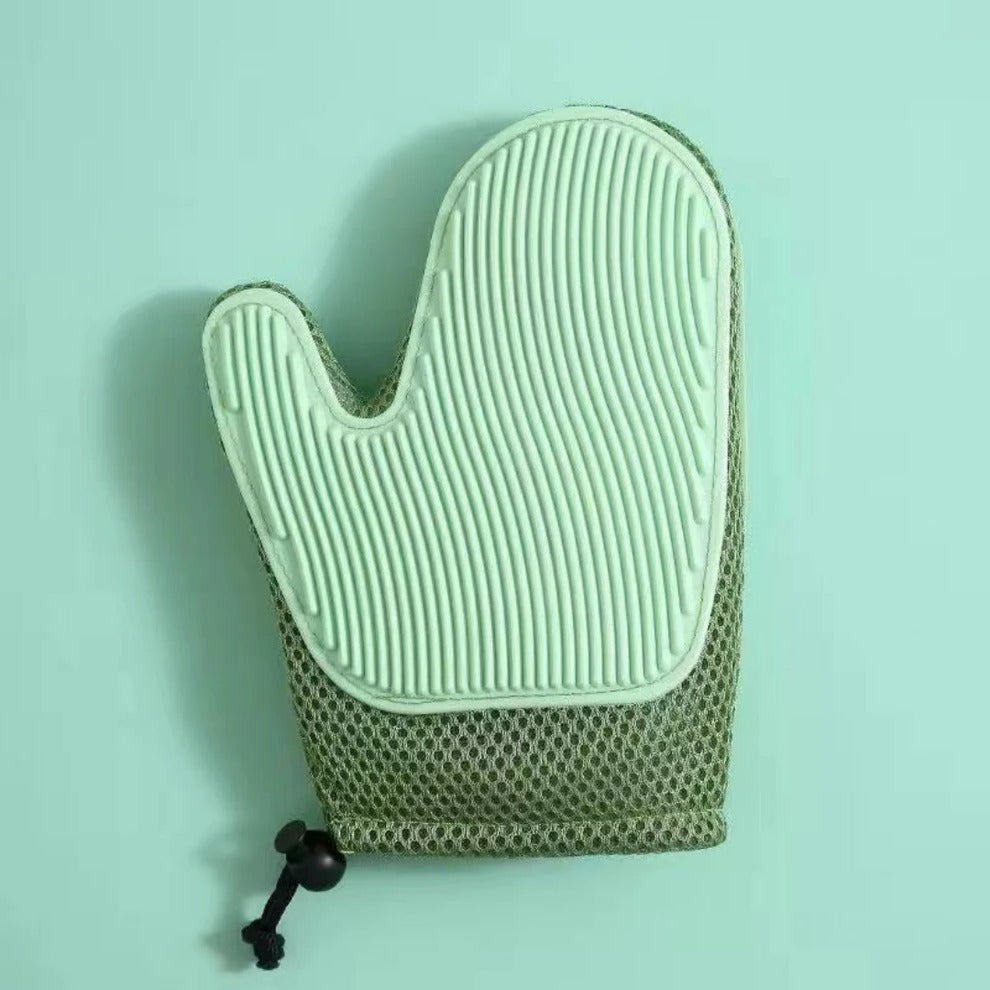 Fellpflege-Handschuh 2-in-1 für Katzen zum Bürsten und Massieren – Gummi und Mesh, ca. 23 × 15 cm, linke oder rechte Hand, in 3 Farben