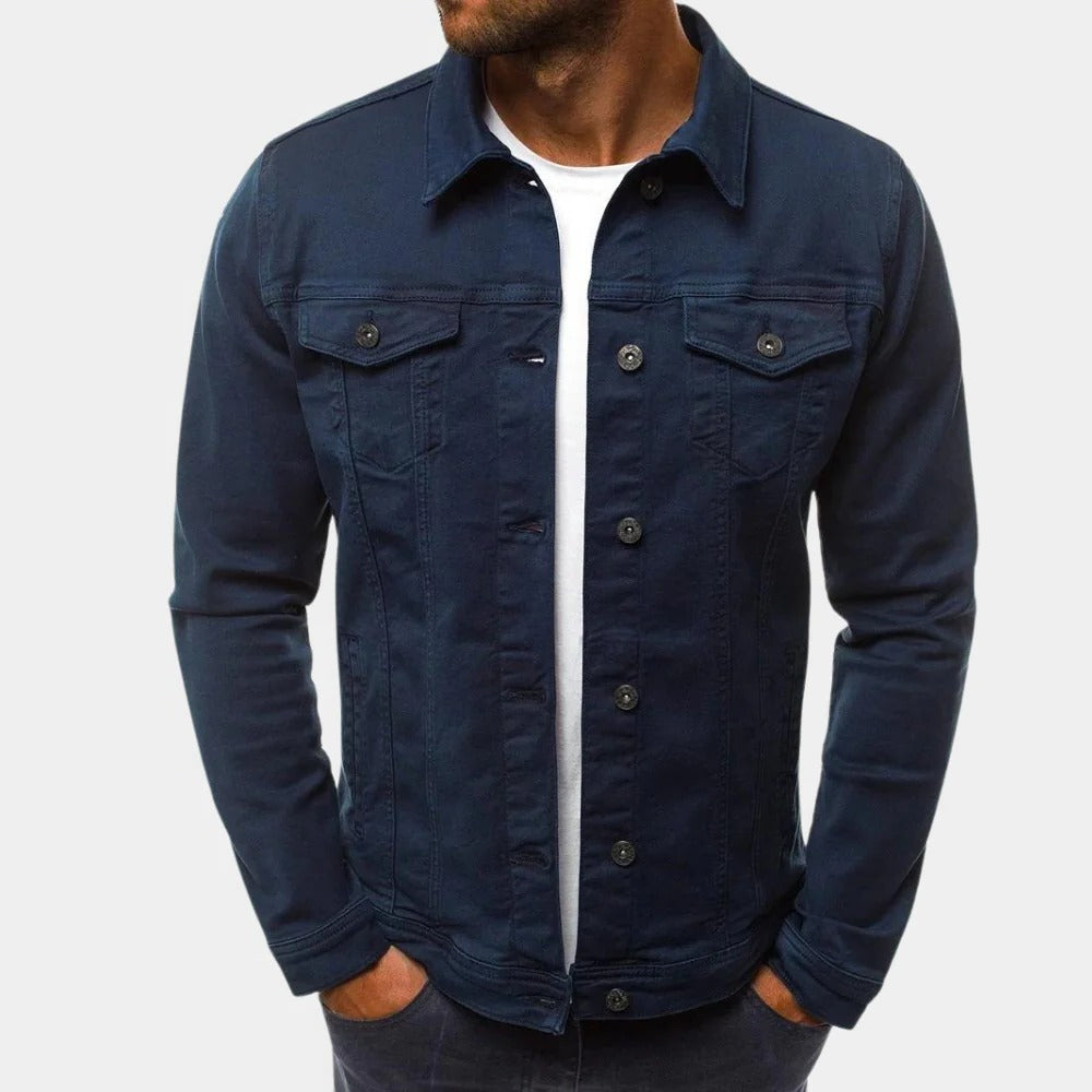 Herren-Hemdjacke im Jeansjacken-Stil aus Baumwolle mit zwei Brusttaschen für Arbeit und Freizeit – Hemdkragen, Knopfleiste, S bis XL, in 5 Farben