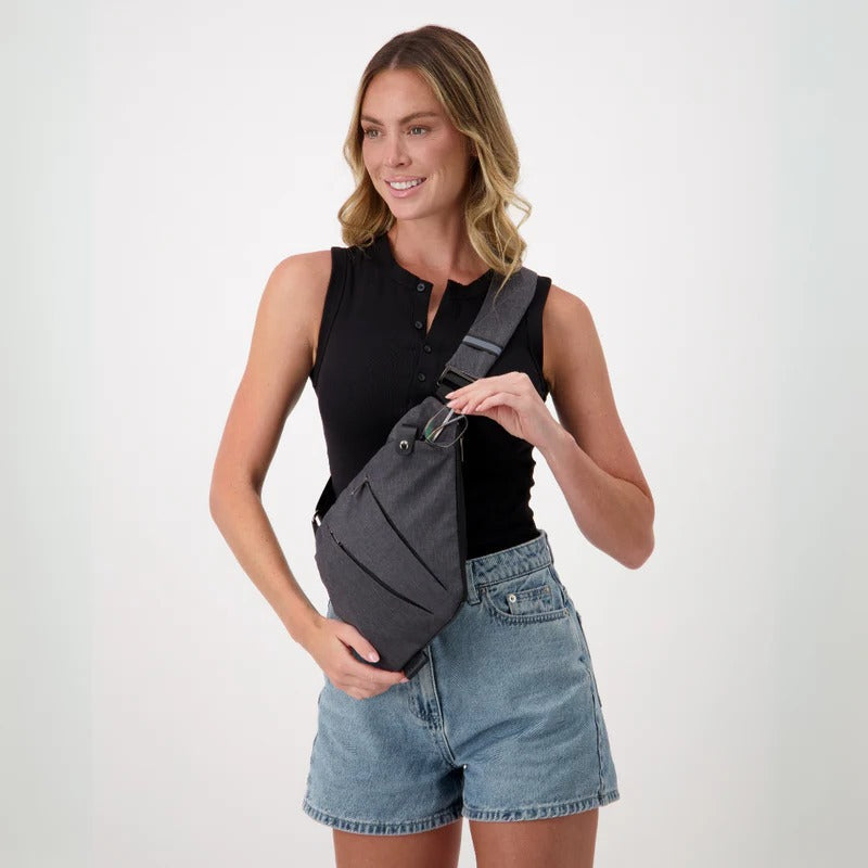Unisex-Umhängetasche mit Diebstahlschutz für Pendeln und Alltag – ca. 32 × 23 cm, verdeckte Reißverschlüsse, Platz für kleine Tablets, 6 Farben