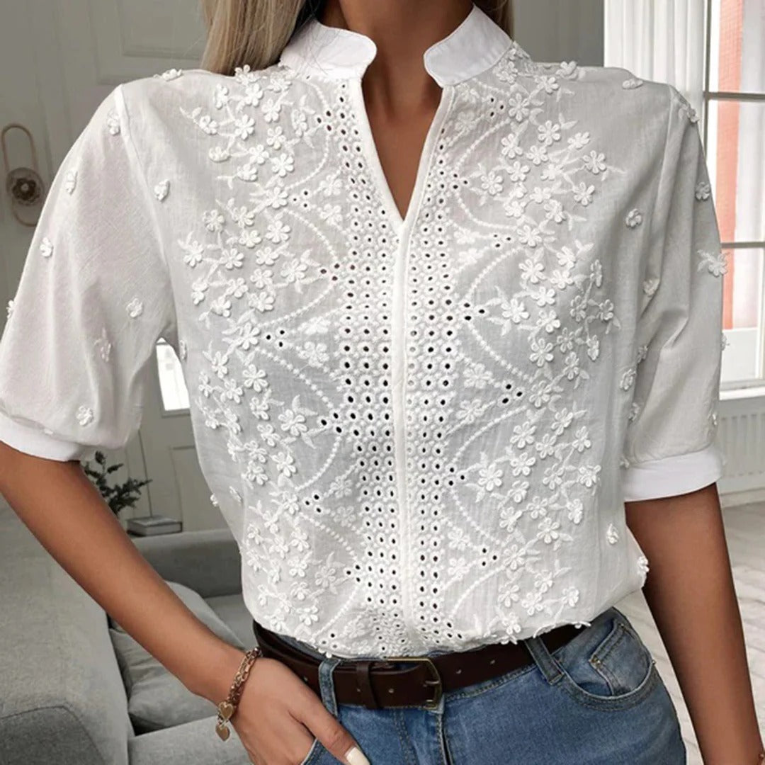 Modische Damenbluse für Büro, Alltag und Restaurantbesuch – vielseitig zu Stoffhose, Jeans, Rock und Blazer kombinierbar, S bis 2XL