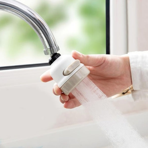 Drehbarer Wasserhahn-Aufsatz mit 3 Strahlarten für Spüle und Küchenarbeit – 360° schwenkbar, ausziehbar ca. 5–13 cm, Kunststoff, ohne Werkzeug