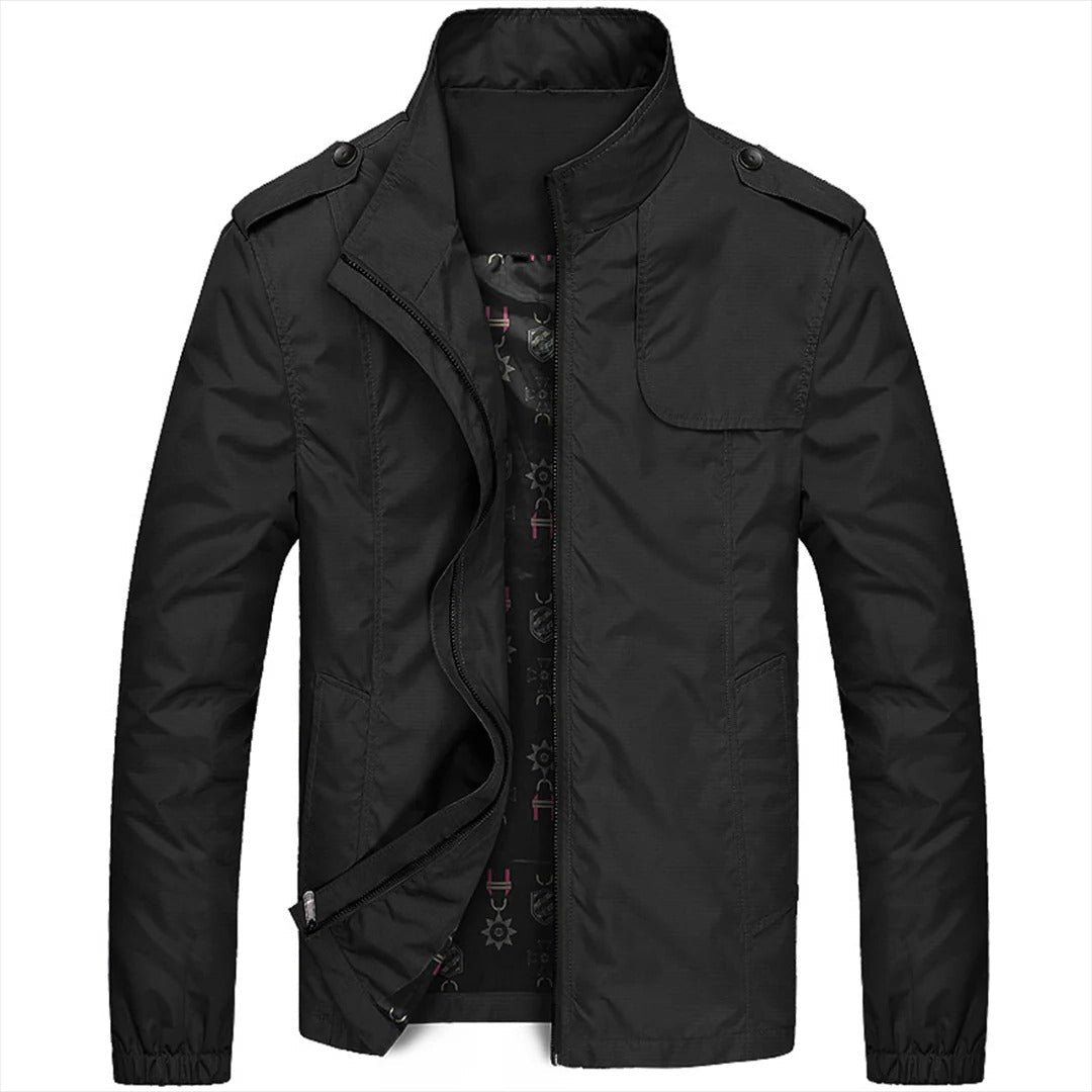 Leichte Sommerjacke für Herren mit Stehkragen und Reißverschluss für Freizeit und Abend – Polyester, atmungsaktiv, M bis 3XL, in 5 Farben