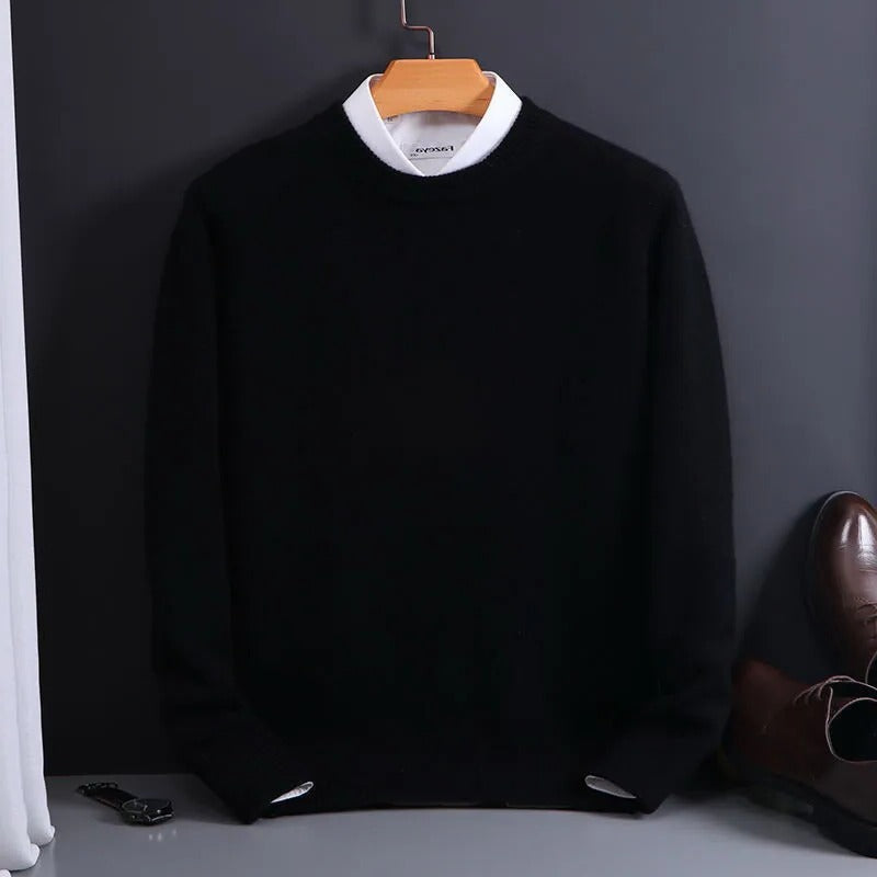 Kaschmirpullover für Herren mit klassischem Schnitt zu Jeans oder Anzughose – weich und leicht, XS bis 4XL, in 6 Farben von Schwarz bis Rot