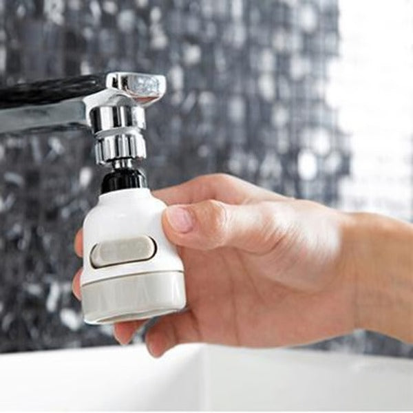 Drehbarer Wasserhahn-Aufsatz mit 3 Strahlarten für Spüle und Küchenarbeit – 360° schwenkbar, ausziehbar ca. 5–13 cm, Kunststoff, ohne Werkzeug