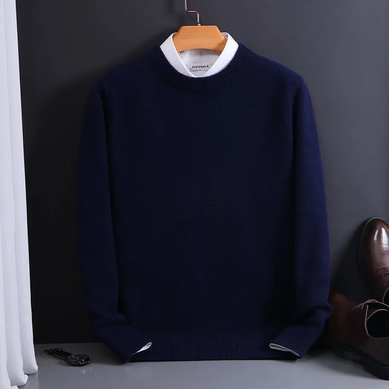 Kaschmirpullover für Herren mit klassischem Schnitt zu Jeans oder Anzughose – weich und leicht, XS bis 4XL, in 6 Farben von Schwarz bis Rot