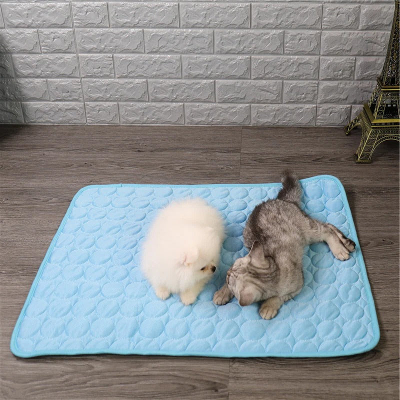 Selbstkühlende Kühlmatte für Haustiere mit Druckaktivierung für Zuhause, Auto und Transportbox – ca. 40 × 30 cm, faltbar, waschbar, 6 Farben