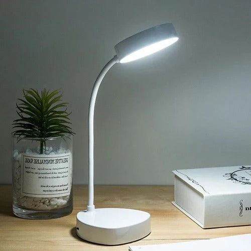 LED-Leselampe mit Touchsteuerung und flexiblem Schwanenhals für Nachttisch und Schreibtisch – dimmbar, USB-betrieben, ca. 34 cm hoch, Weiß