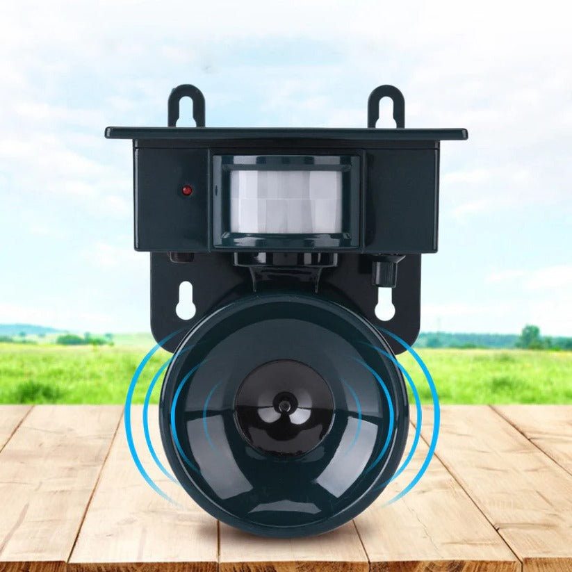 Solar-Vogelabwehr mit Bewegungsmelder, Raubtierlauten und Ultraschall für Garten, Balkon und Dach – PIR-Sensor, ca. 9 m Reichweite, ABS, wetterfest