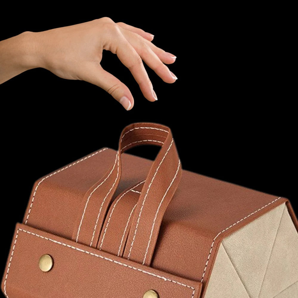 Aufbewahrungsbox für Brillen zur Ordnung von Sonnenbrillen und Lesebrillen – Brillenetui für Kommode und Reise, Braun oder Schwarz