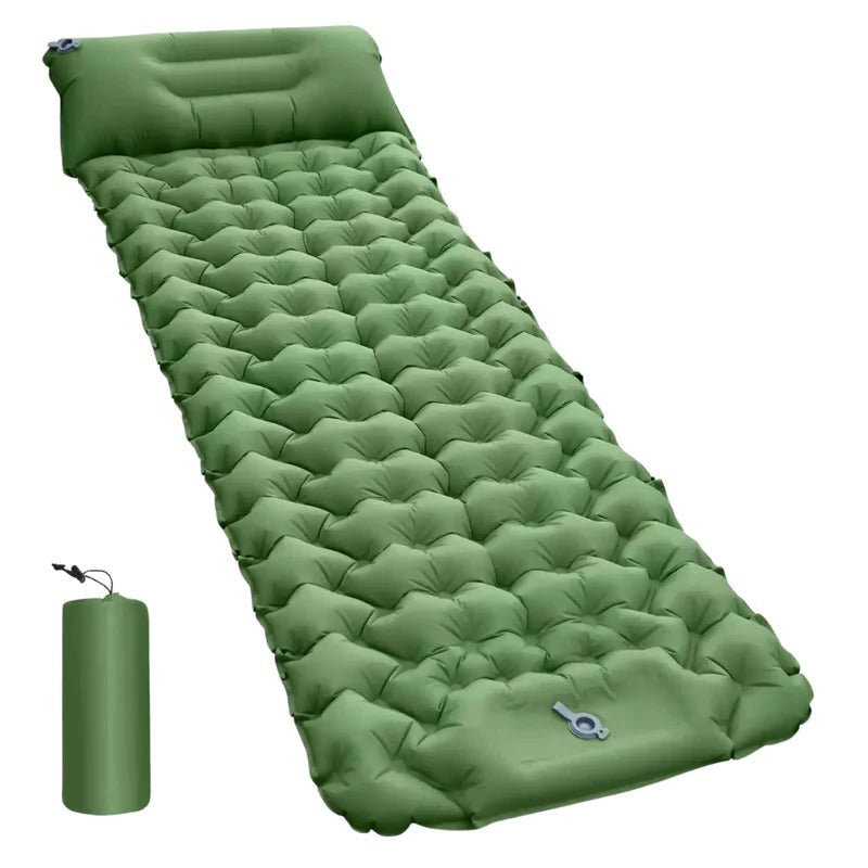 Ultraleichte Isomatte mit integrierter Fußpumpe für Camping, Wandern und Strand – ca. 840 g, Packmaß ca. 30 × 13 cm, koppelbar, 4 Farben