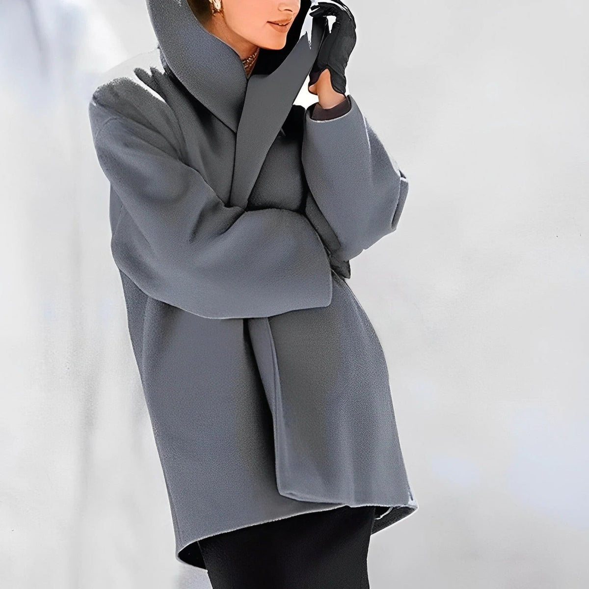 Damen-Wickeljacke mit Gürtel und A-Linie für kalte Tage – voll gefüttert, winddicht, knitterarm, schräge Taschen, S bis 5XL, 6 Farben