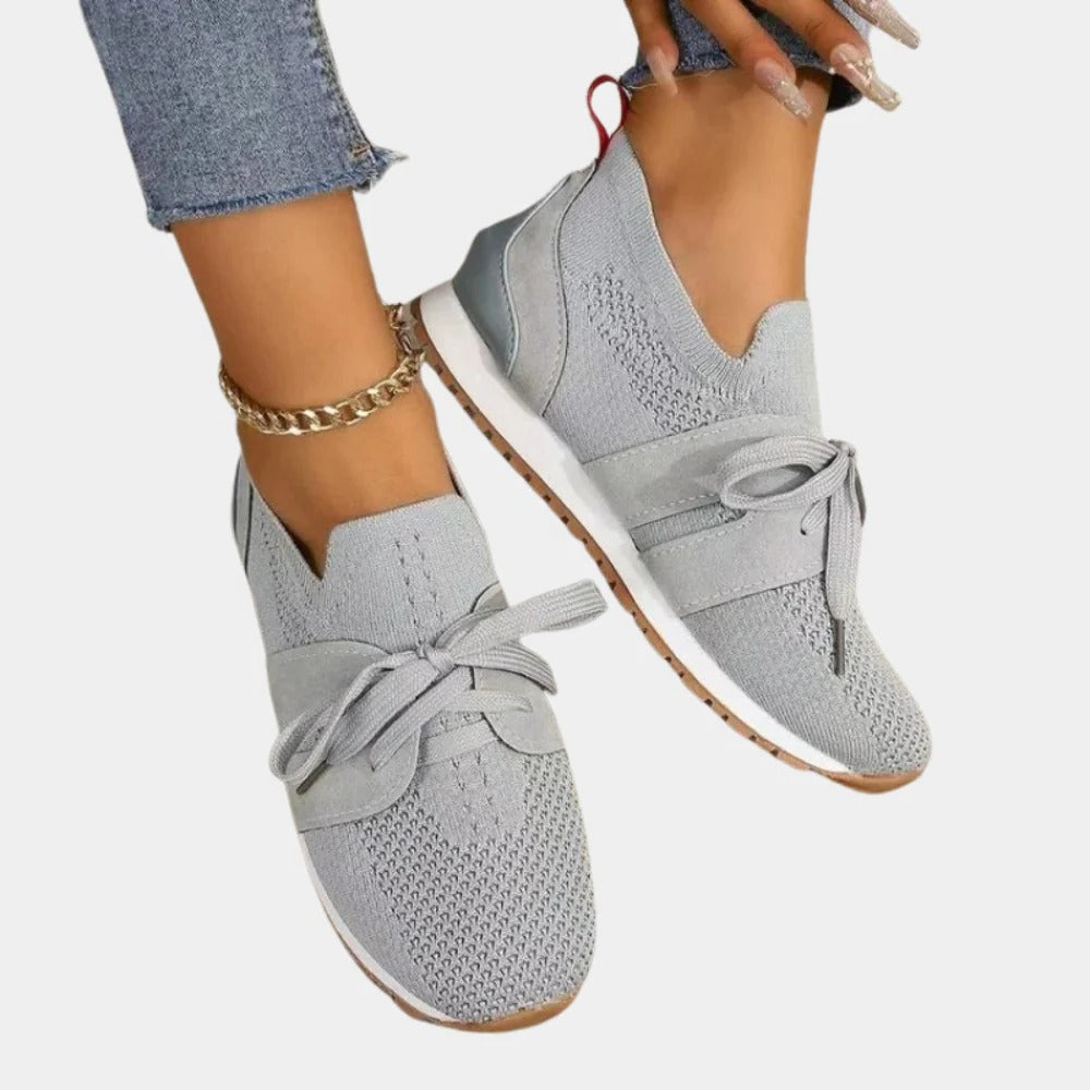 Damen-Sneaker mit weicher Innensohle für Alltag und elegante Outfits – gute Stütze, Größe 4 bis 9, in Schwarz, Rot, Grau, Dunkelblau oder Dunkelbraun