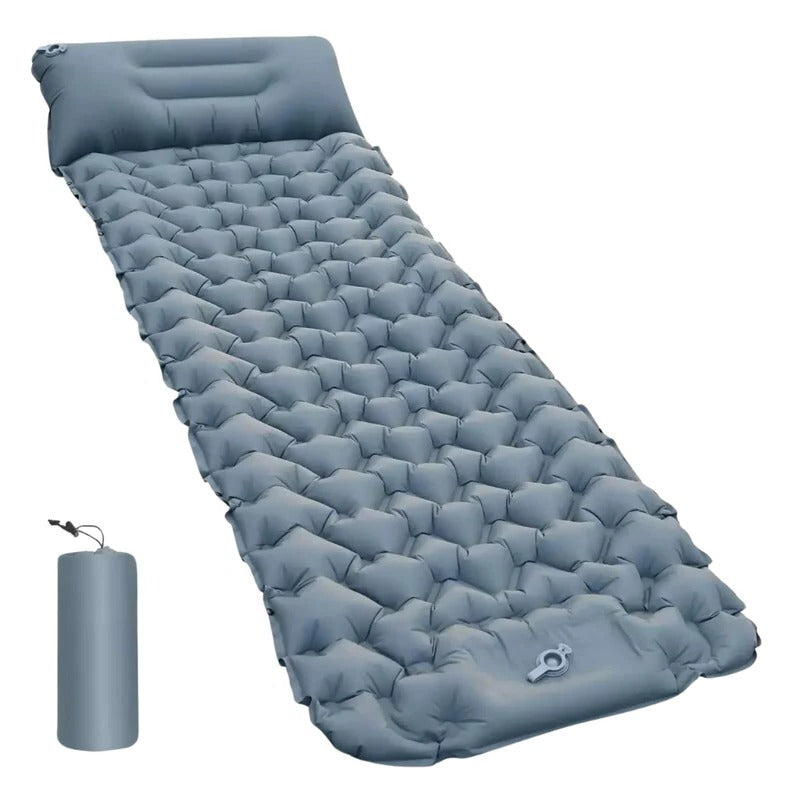 Ultraleichte Isomatte mit integrierter Fußpumpe für Camping, Wandern und Strand – ca. 840 g, Packmaß ca. 30 × 13 cm, koppelbar, 4 Farben