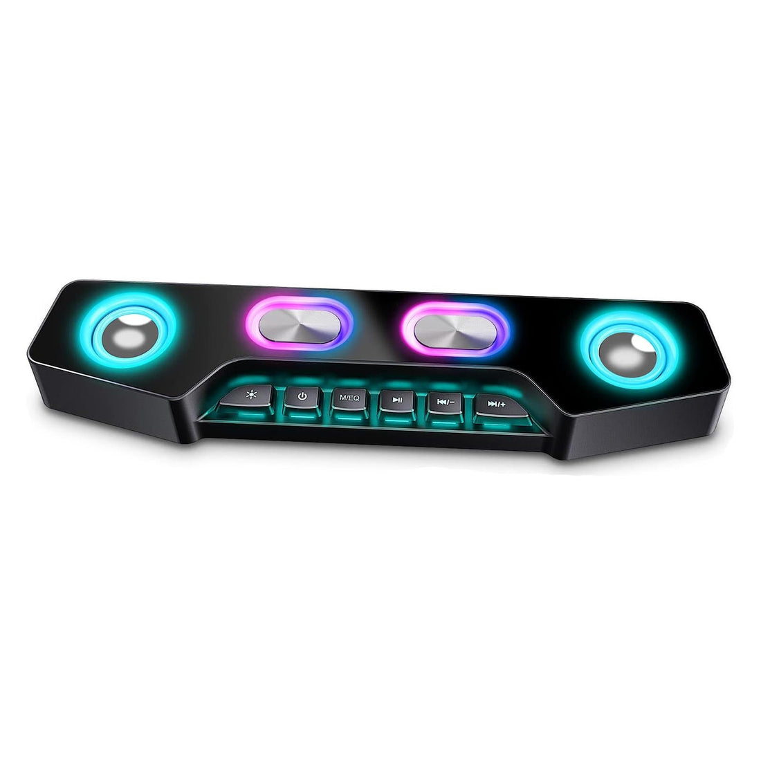 Kabelloser PC-Lautsprecher in Soundbar-Form mit RGB-Licht für Gaming und Musik – Bluetooth 5.1, Akku, USB, TF, AUX, Mikrofoneingang, Schwarz oder Weiß