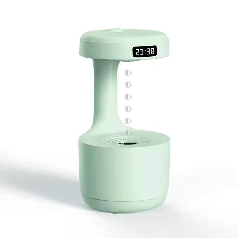 Kleiner Luftbefeuchter mit Wasserspiel-Effekt für Schlafzimmer, Büro und Wohnzimmer – ca. 800 ml Tank, bis 8 Std., leise unter 36 dB, USB-C