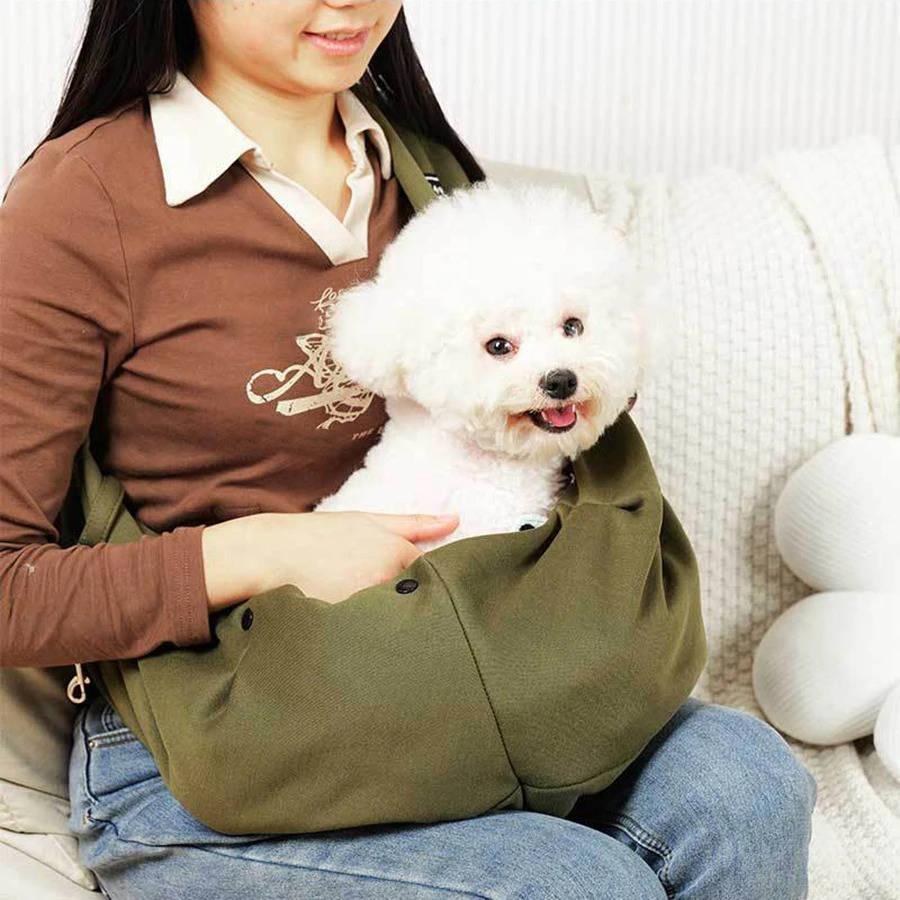 Hundetragetasche als Schultertragetuch für kleine Hunde für Einkauf, Park und Reisen – bis 7,5 kg, Doppellagen-Baumwolle, 7 Farben