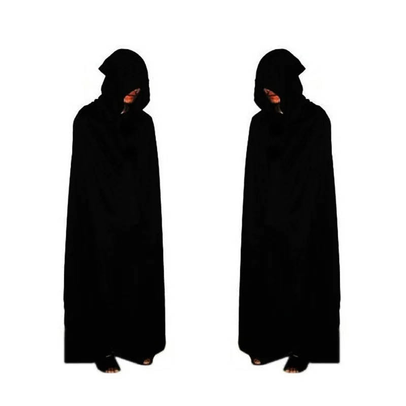 Sensenmann-Kostüm für Erwachsene mit Kapuzenrobe, Sense und Skeletthandschuhen für Halloween und Cosplay – leuchtende Augen, 3-teilige Sense