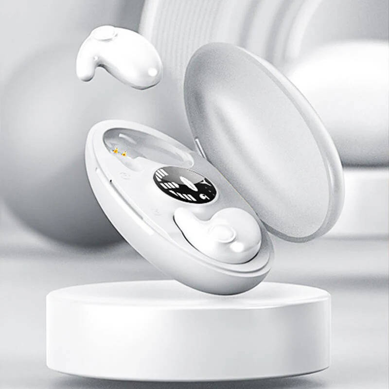 Flache Schlaf-Kopfhörer mit Bluetooth 5.3 für Seitenschläfer, Reisen und Sport – 1 cm dünn, 6 h Laufzeit, 24 h mit Ladecase, IPX5, 3 Farben