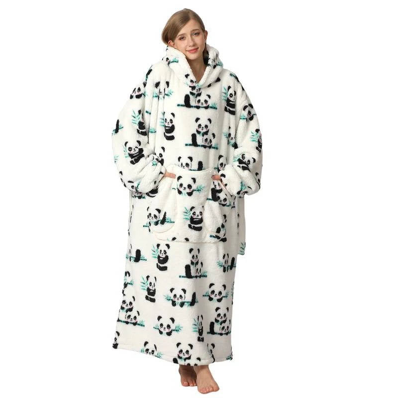 Langer Blanket-Hoodie als tragbare Kuscheldecke für Sofa, Lesen und Filmabende – 140 × 80 cm, mit Kapuze, 14 Motive
