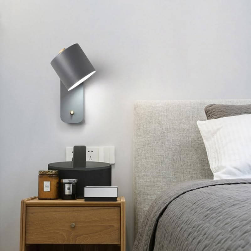 Wandleuchte für Schlafzimmer und Wohnzimmer im modernen Stil – Lichtfarbe wählbar, in Grau, Grün und Weiß